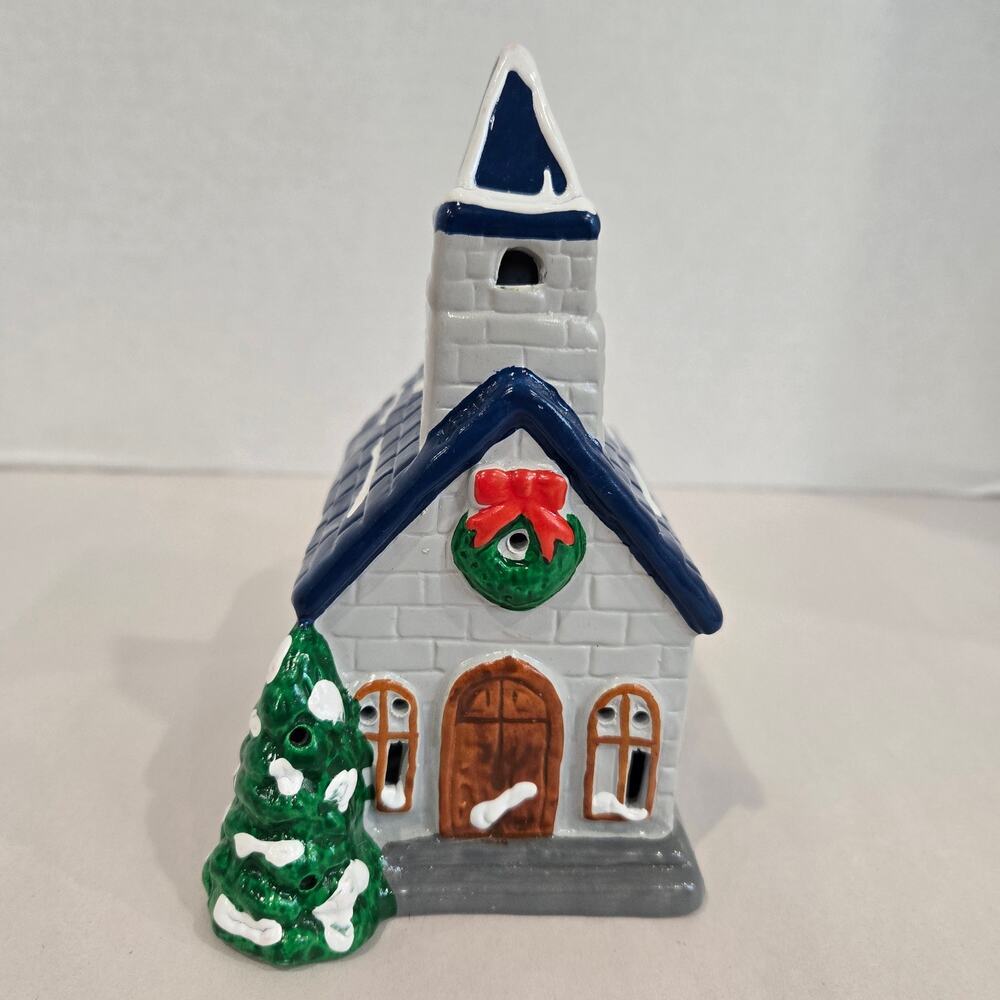 VTG 90s Pacific Rim Electrified Church House 6665 Christmas Village Ceramic